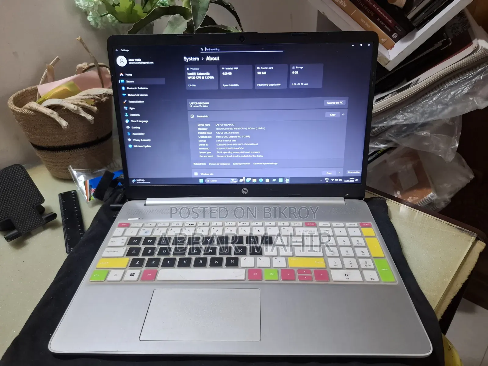Laptop HP 15s 4GB Intel Celeron HDD 128GB