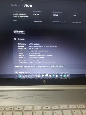 Laptop HP 15s 4GB Intel Celeron HDD 128GB
