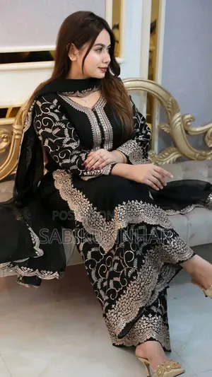 Premium Soft Jorjet With Sequence Embroidery Three Piece