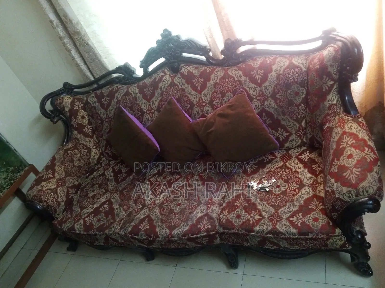 Teak Wood Victorian Sofa