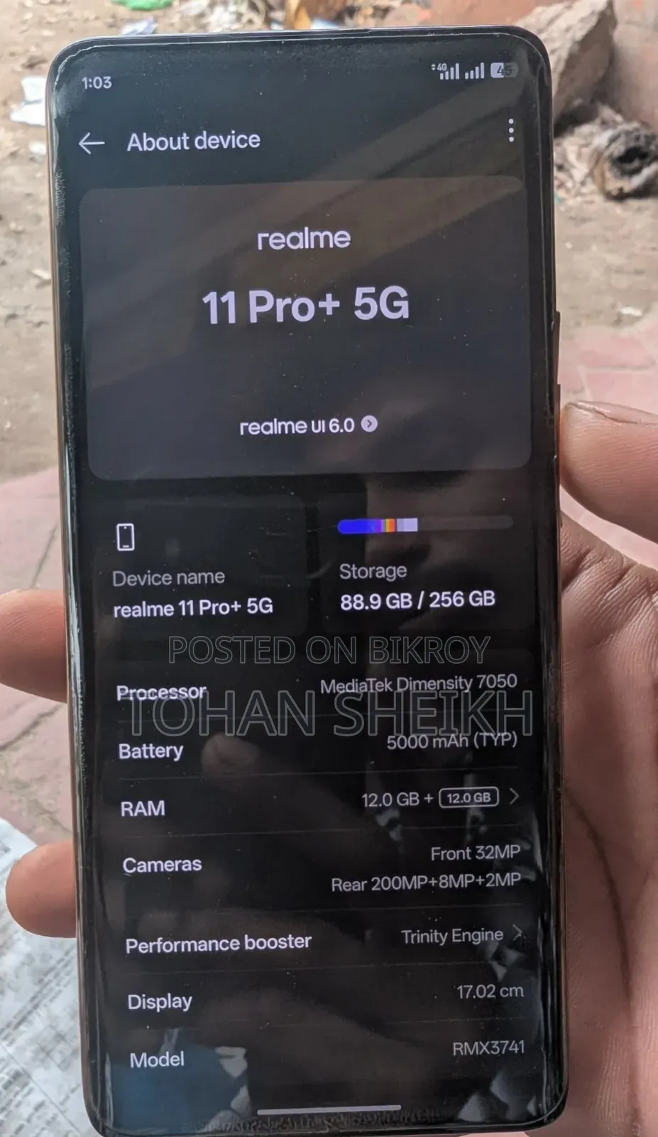 Realme 11 Pro+ 256 GB Gold