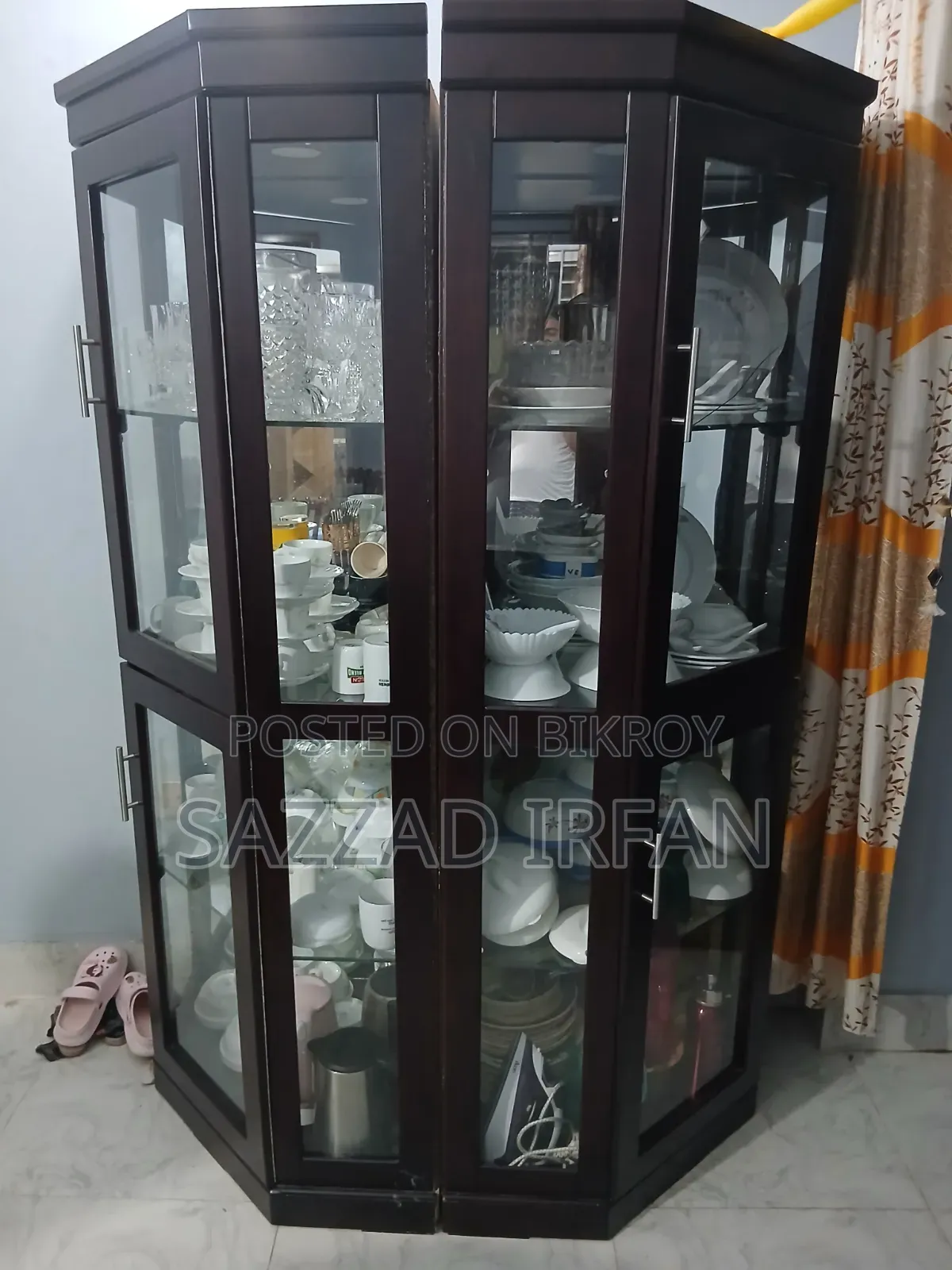Elegant Glass Display Cabinet (2 units) – For Organizing Crockery