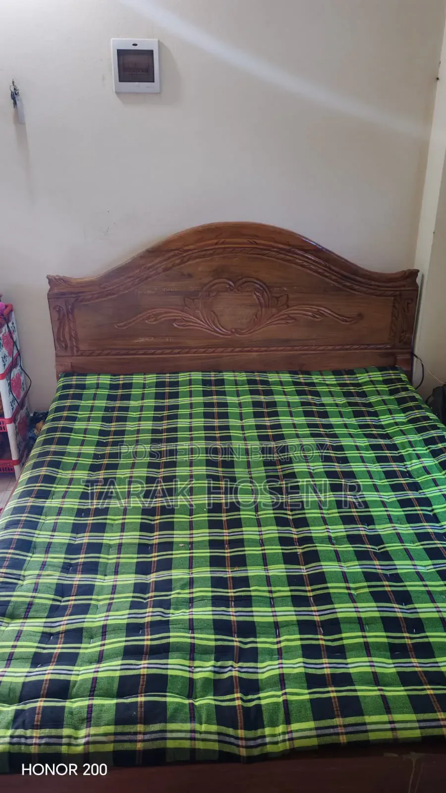 Bed 6 feet by 7 feet including mattress