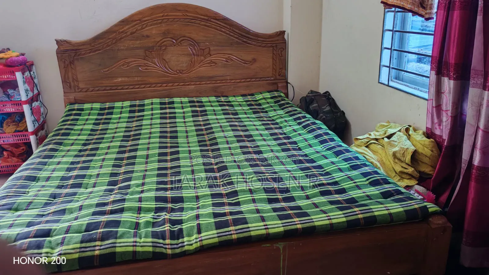 Bed 6 feet by 7 feet including mattress