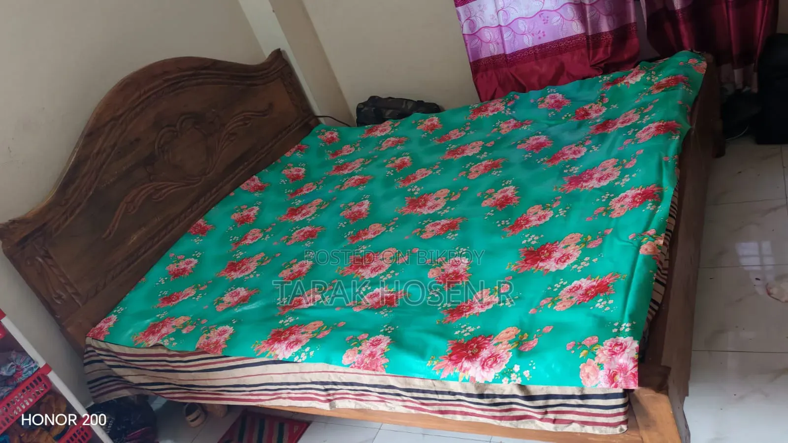 Bed 6 feet by 7 feet including mattress