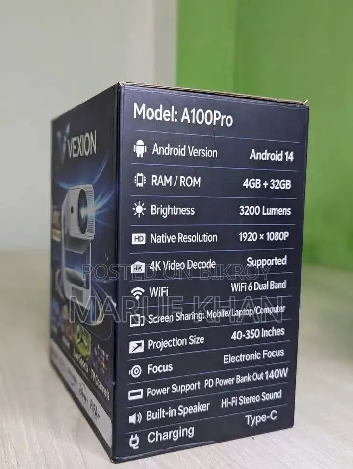 Vexion A100 Pro Supported Android Projector