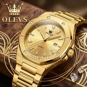*Olevs 3613 Luxury Stainless Steel Men's Watch Master Copy (P-1622