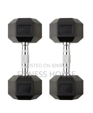 Hex Rubber Dumbbell 10kg Pair (20kg Total)