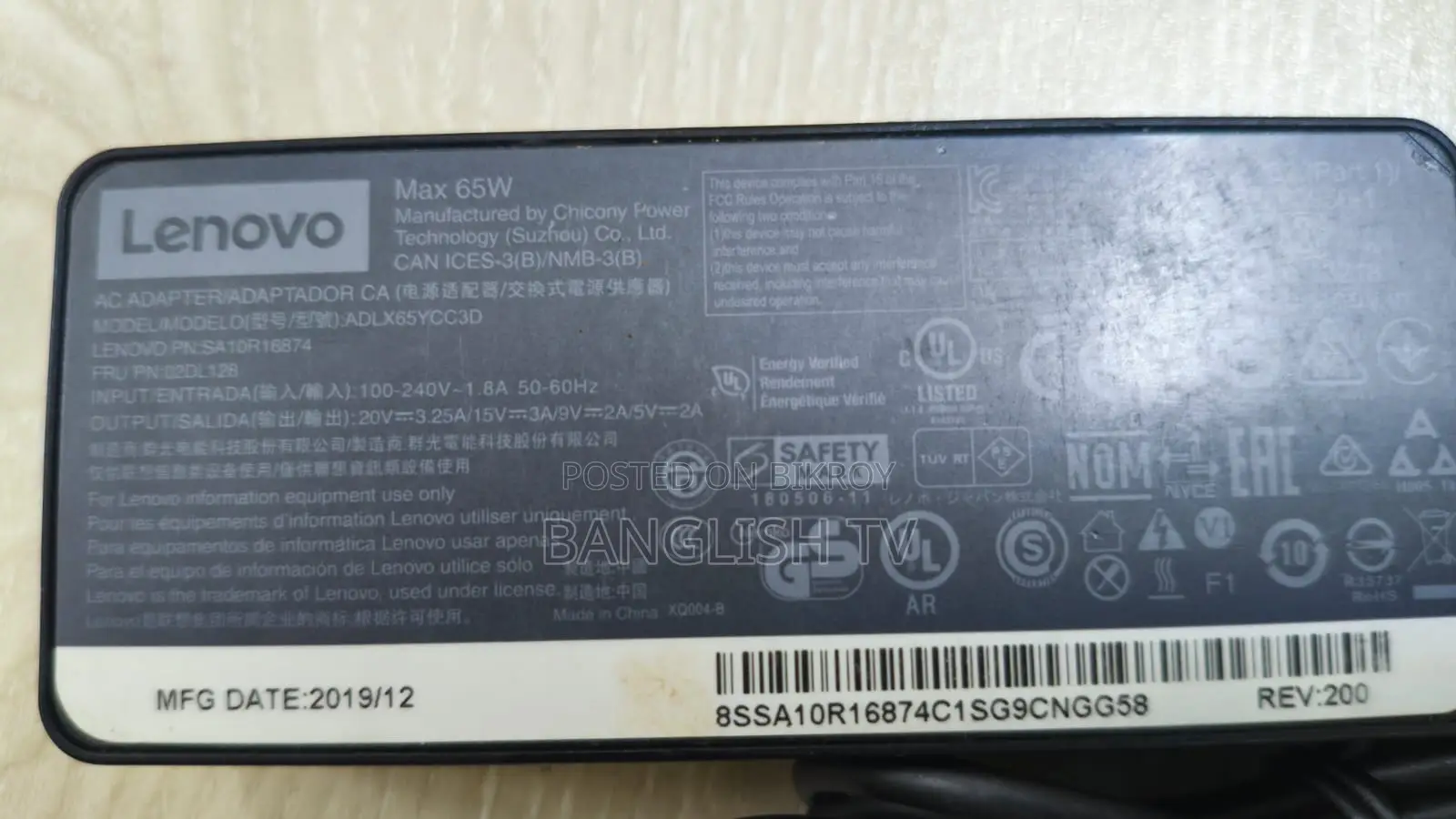 Original 65w Type Usb C Adapter Laptop Charger