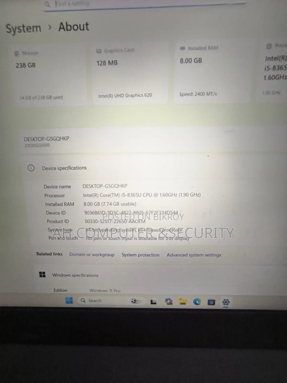 Laptop Lenovo 8GB Intel Core I5 SSD 256GB