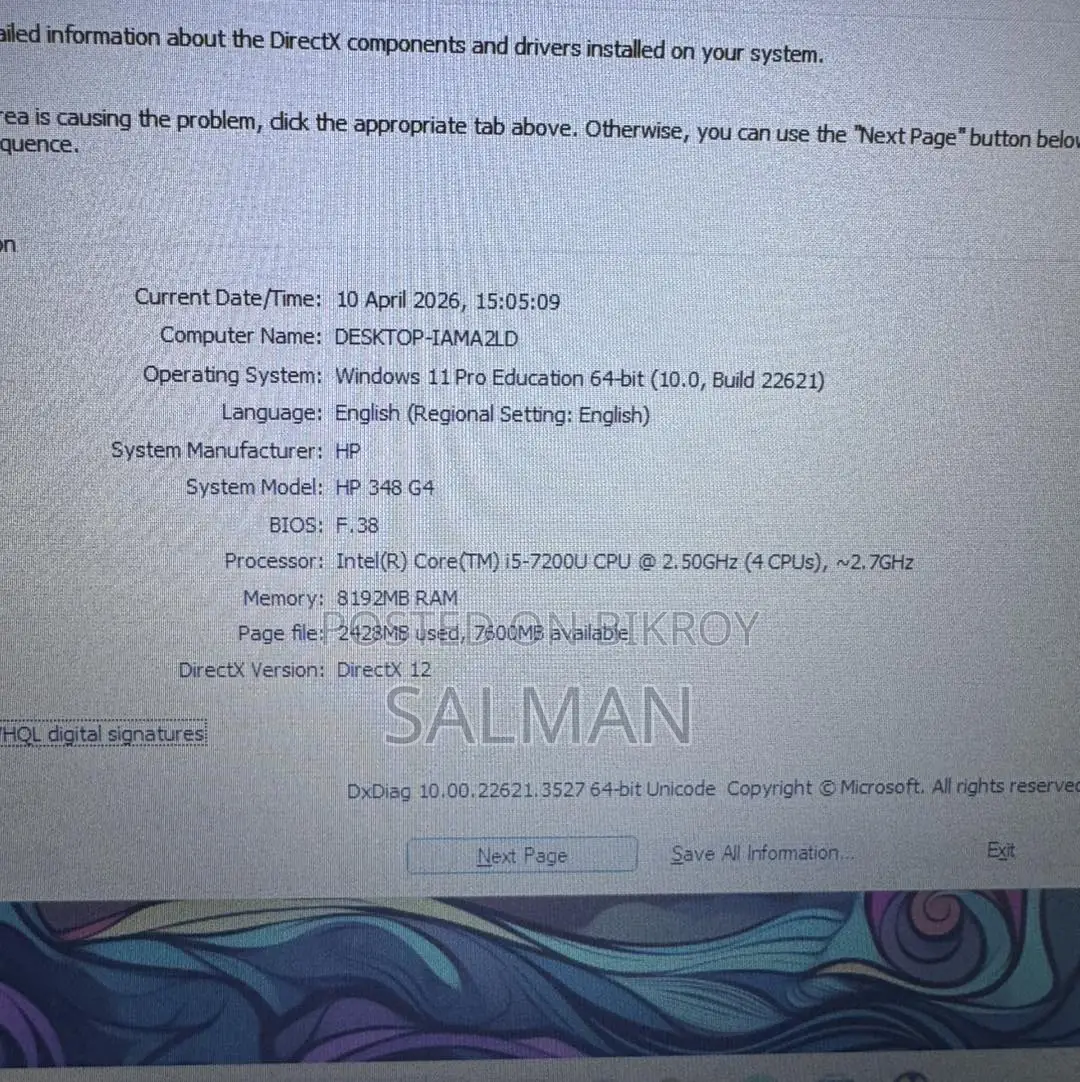 Laptop HP 650 G3 8GB Intel Core i5 SSD 256GB