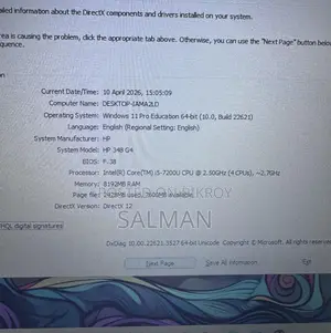Laptop HP 650 G3 8GB Intel Core i5 SSD 256GB