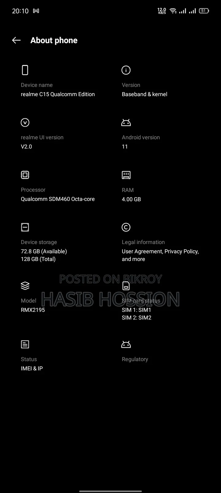 Realme C15 64 GB Blue