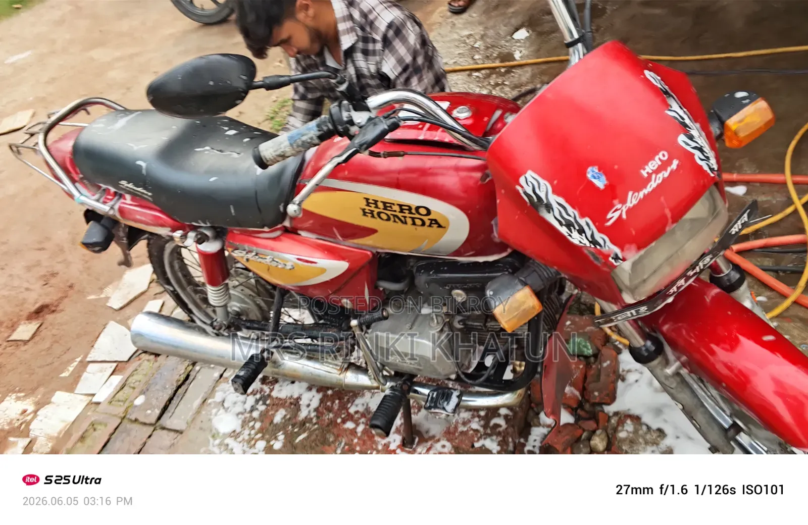 Hero Splendor+ Black and Accent 2007 Red