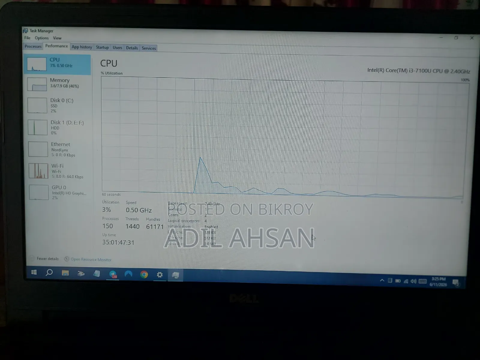Laptop HP 15-Dy1032wm 8GB Intel Core I3 HDD+SSD 1T