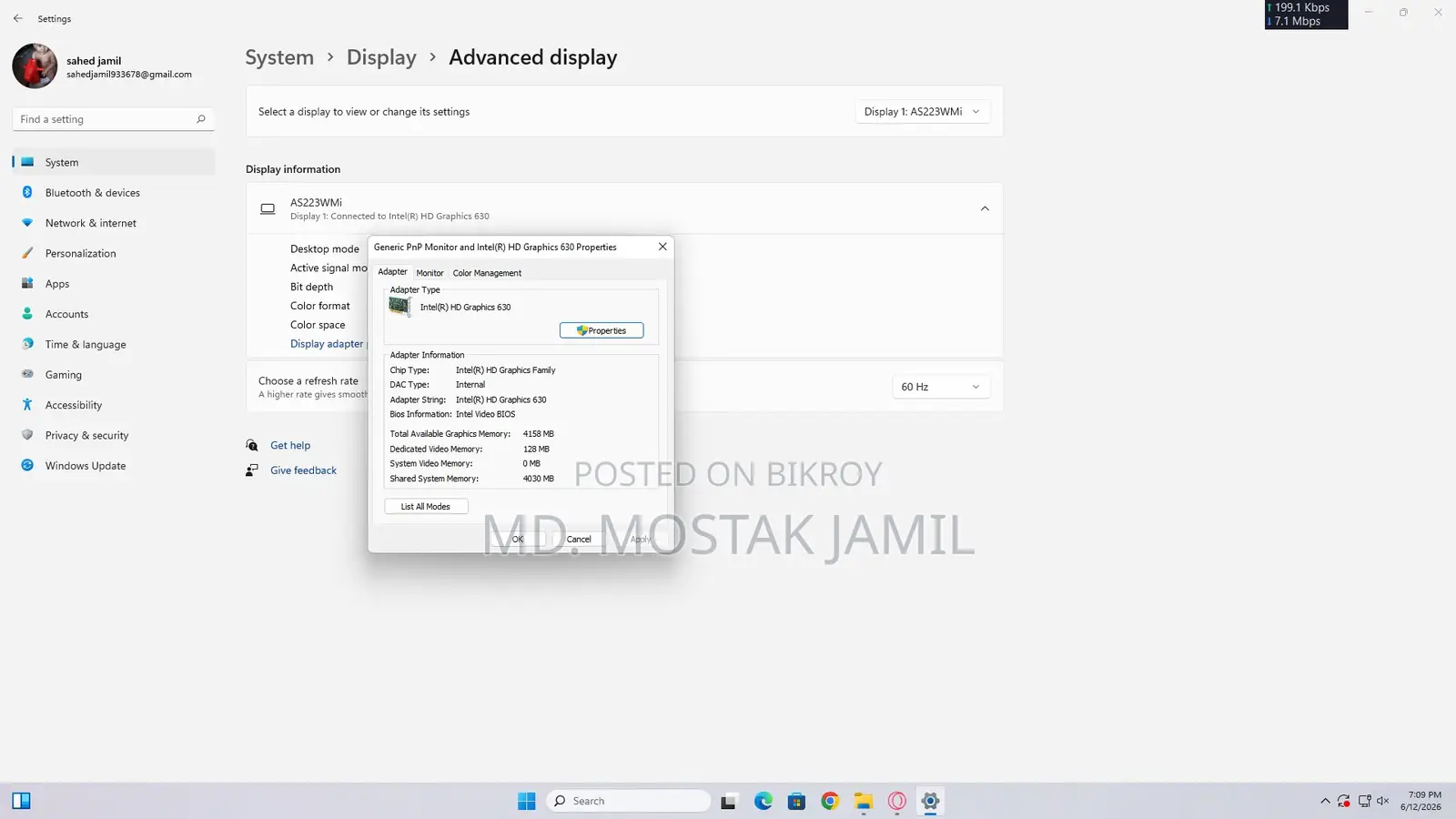Desktop Computer Asus 8GB Intel Core i3 SSD 128GB