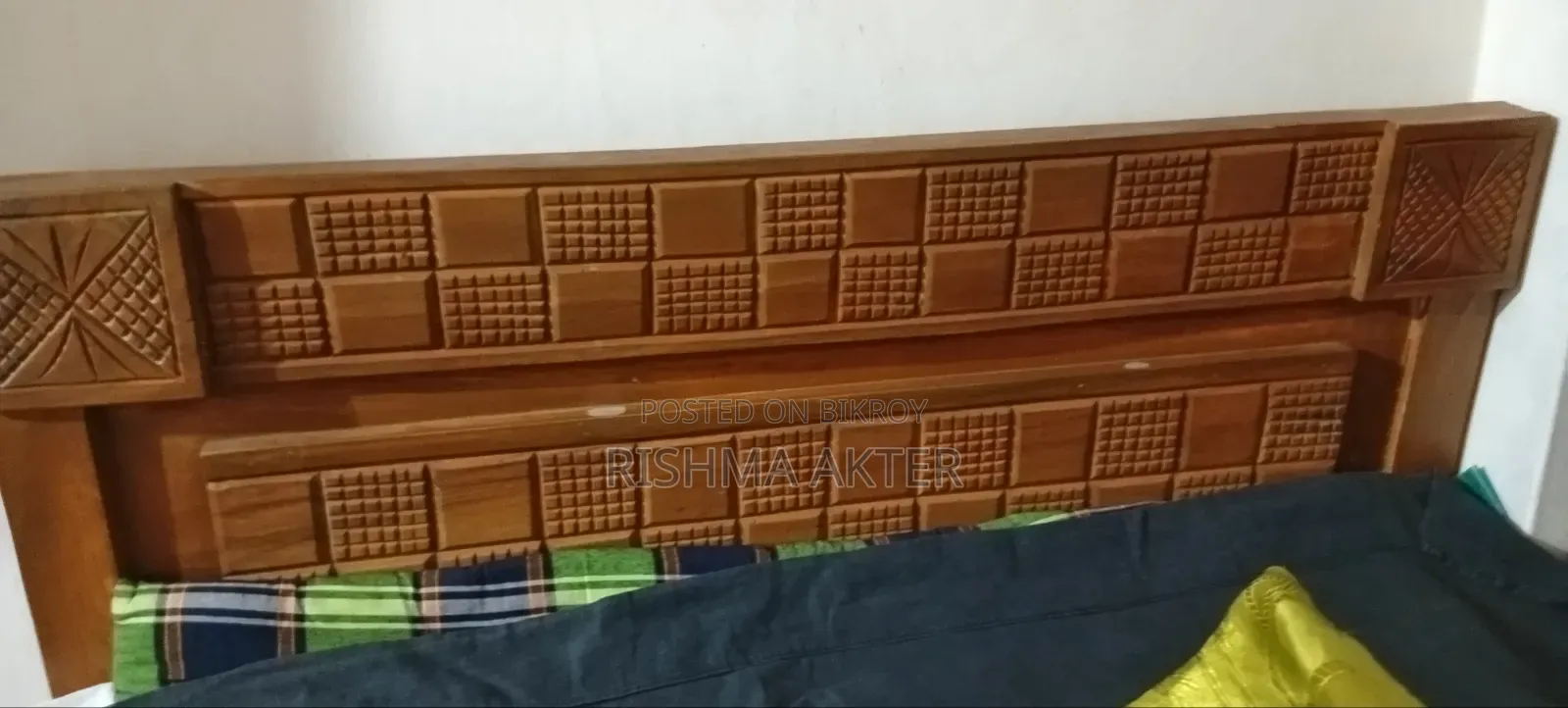 মেহেগনি কাঠের ২জনের খাট পূরো ফ্রেস নতুন
