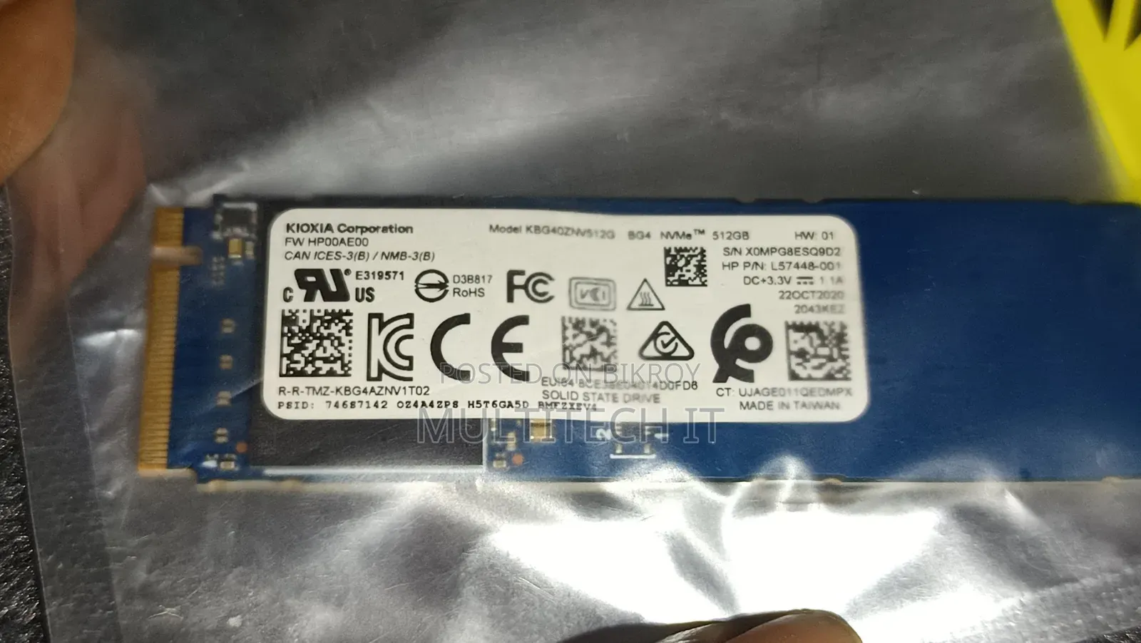 Kioxia SSD 512GB M.2 NVMe Gen 3 (New)