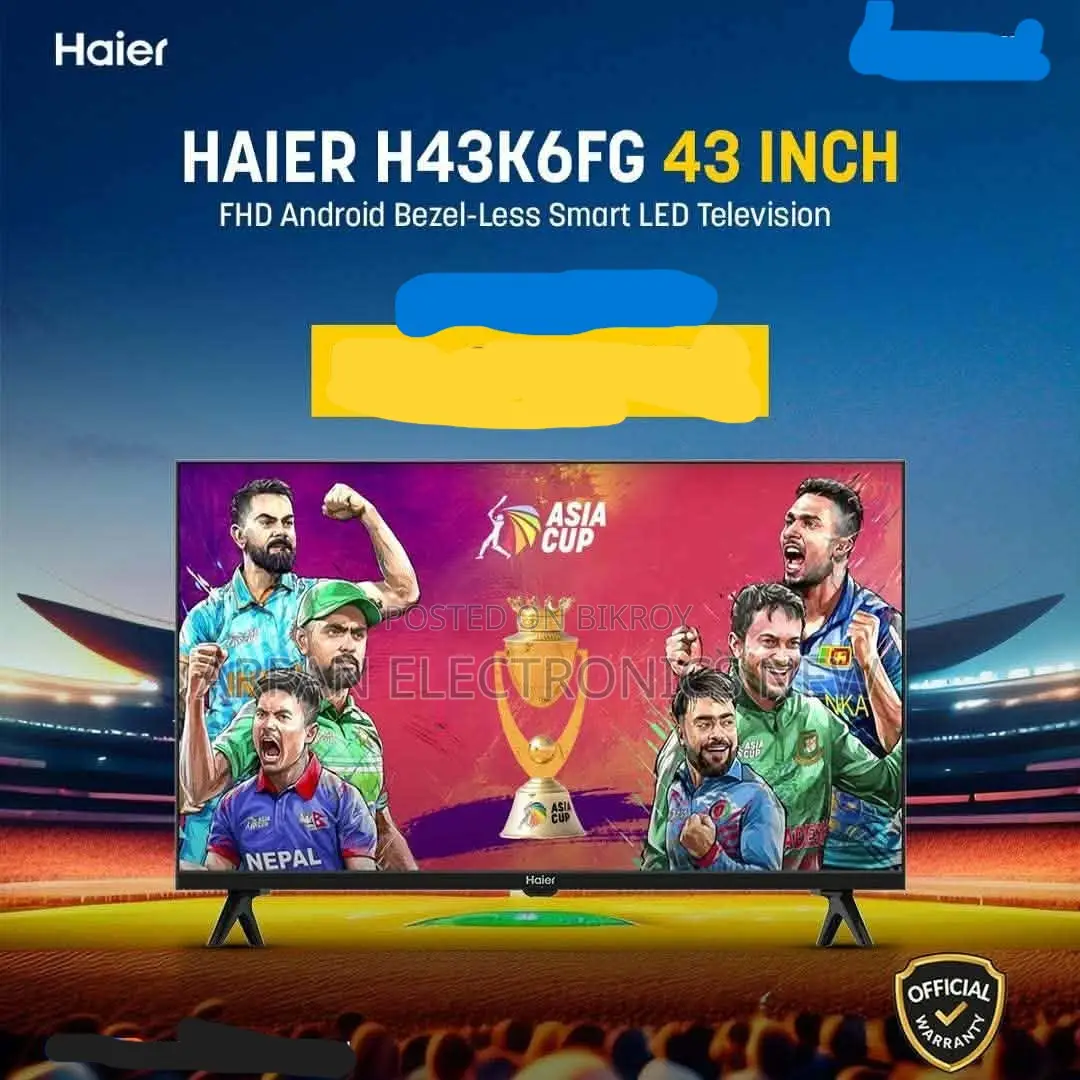 Haier Official 43" FHD Smart Google Tv (H43k85ffx) Emi Available