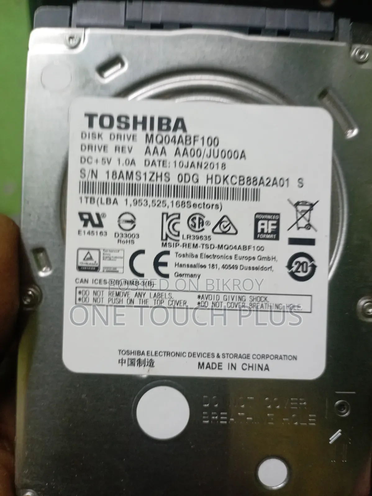Toshiba 1tb Hdd Full Fresh And Running