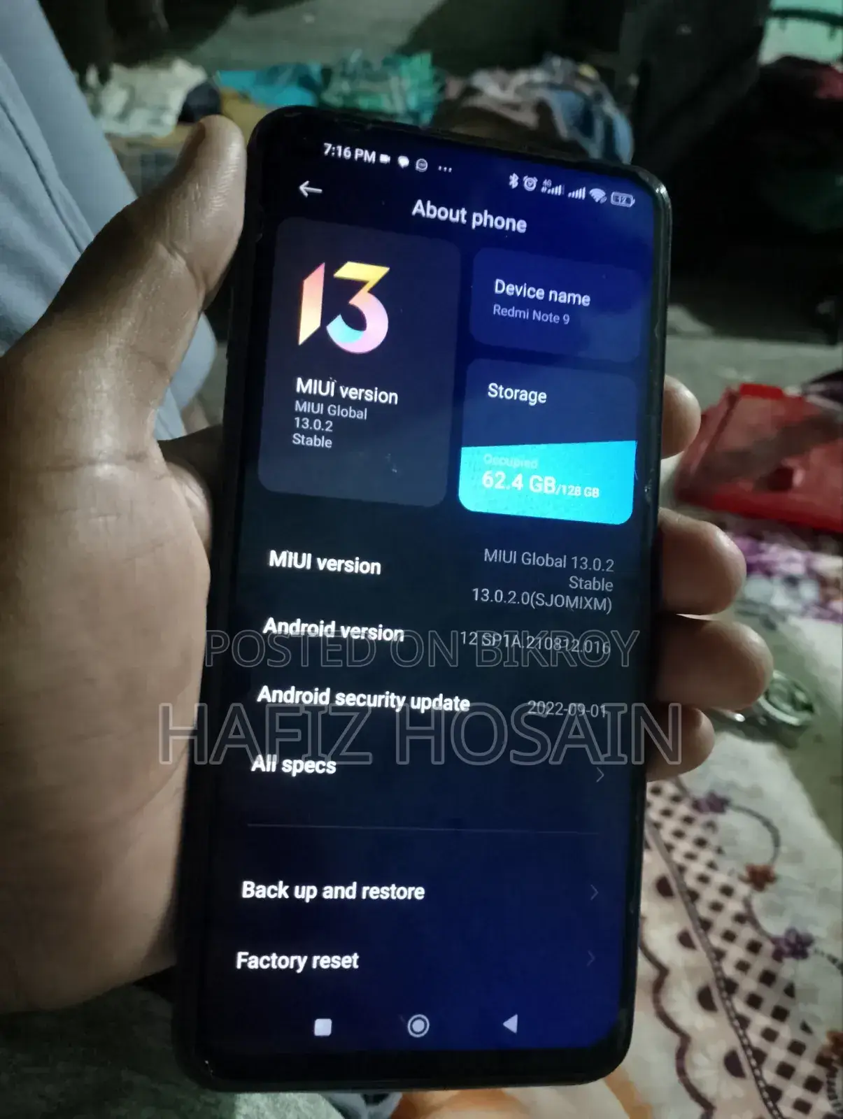 Xiaomi Redmi Note 9 128 GB Blue
