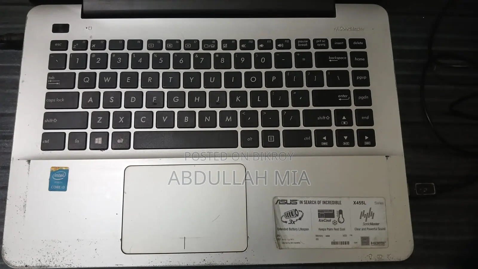 Laptop Asus X455LA 8GB Intel Core I3 HDD+SSD 1T