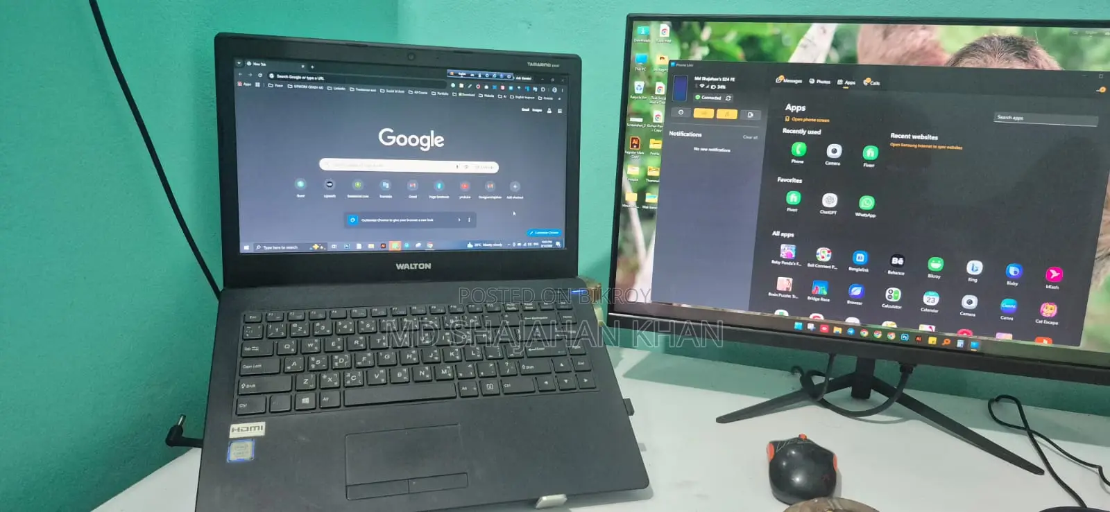 Laptop 8GB Intel Core I3 1TB HDD+SSD