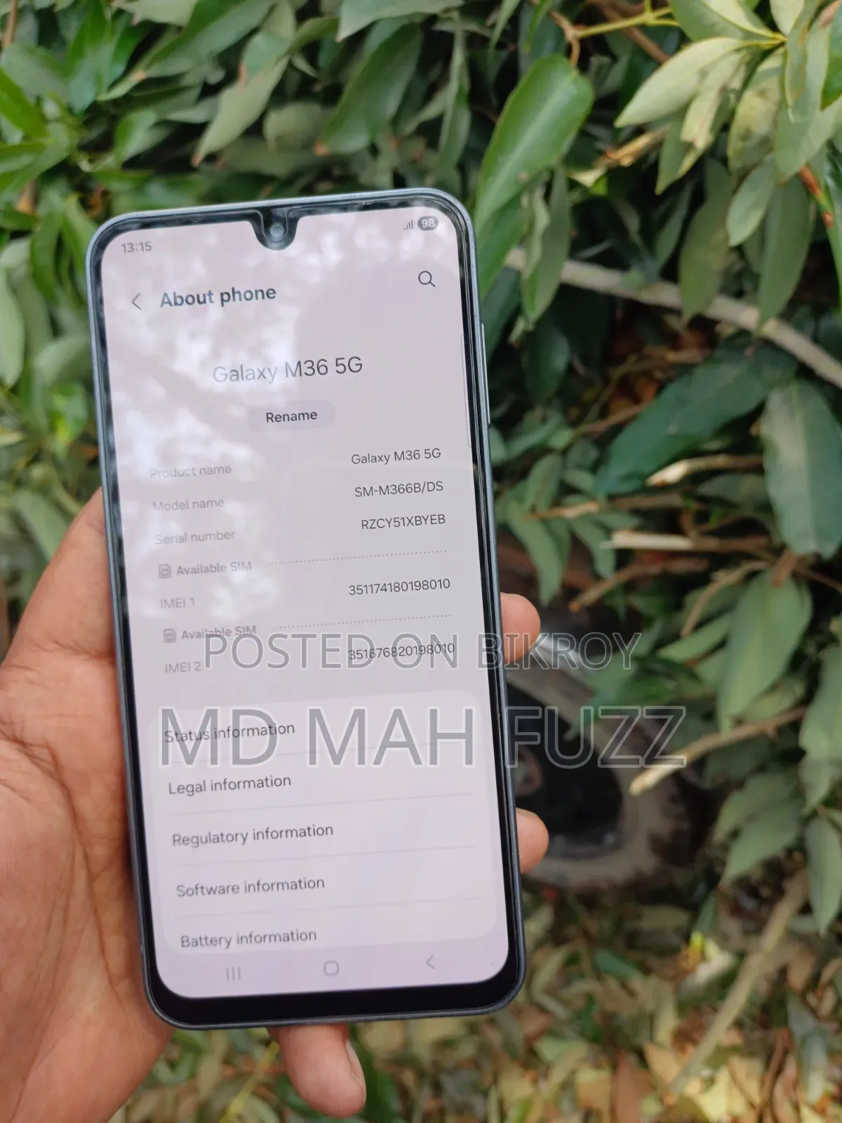 Samsung Galaxy M36 5G 128 GB Black