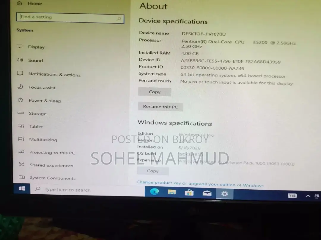 Desktop Computer 4GB HDD 1T