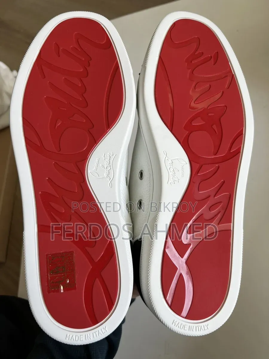 Christian Louboutin Men’S High-Top Spiked Sneakers (Used 3 Times)