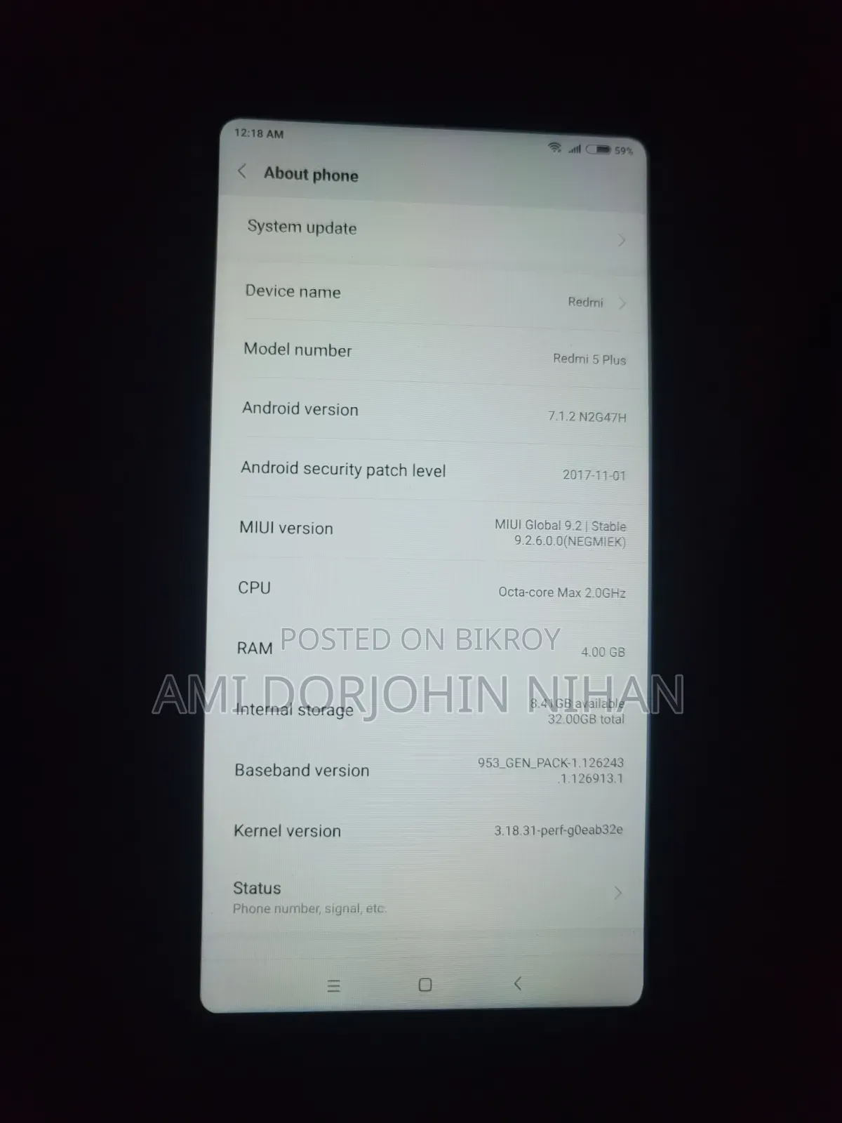 Xiaomi Redmi 5 Plus 64 GB Black