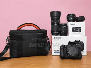 Canon 77d Body, Lens, Softbox, Light, everything new and in box condition.