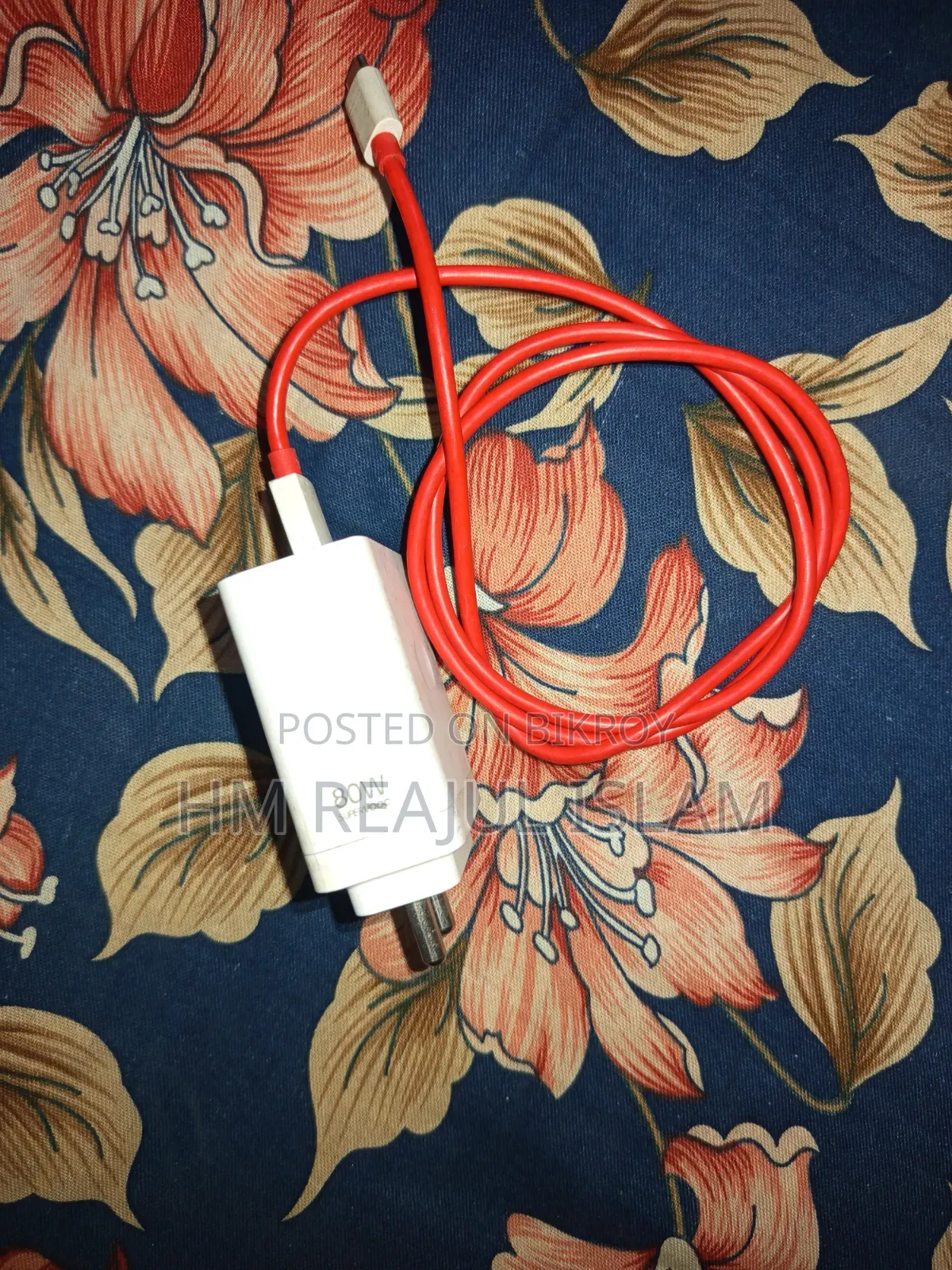Original Oneplus 80w Supervooc Charger + Red Cable | Used Like New