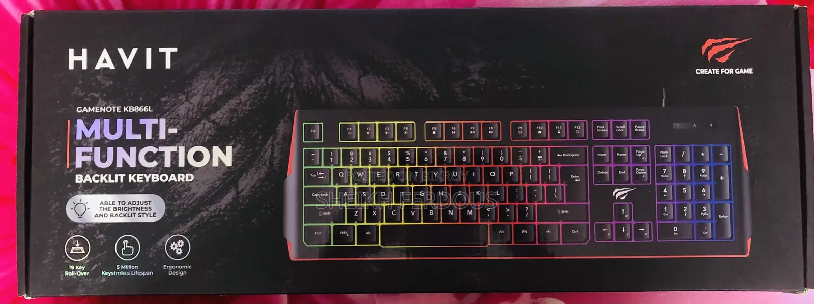 Havit Gamenote KB866L Multi-Function Backlit Keyboard (Box Included)