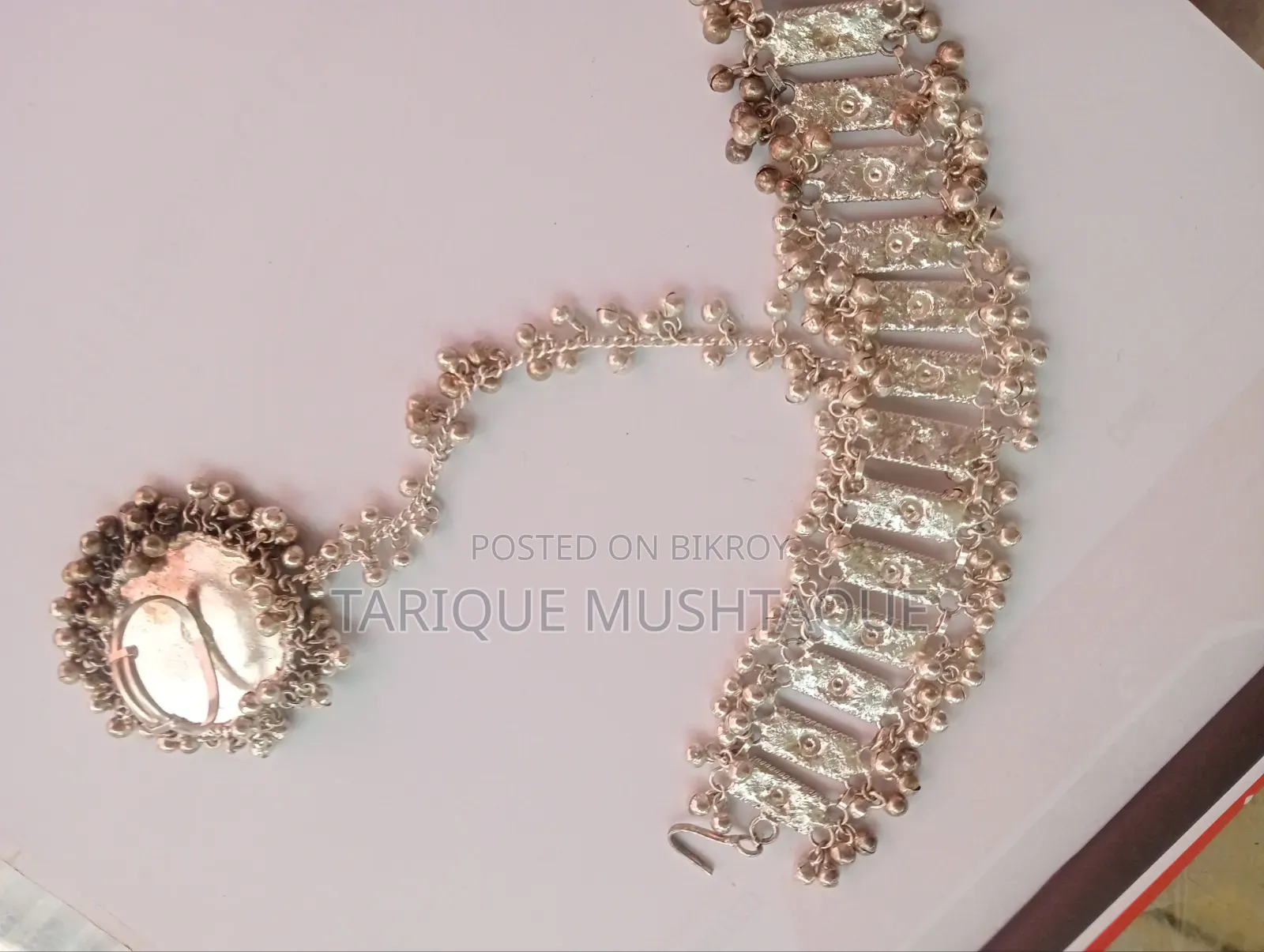 Silver Chain Bracelet With Ring