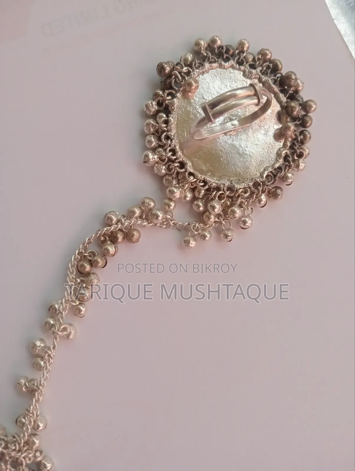 Silver Chain Bracelet With Ring