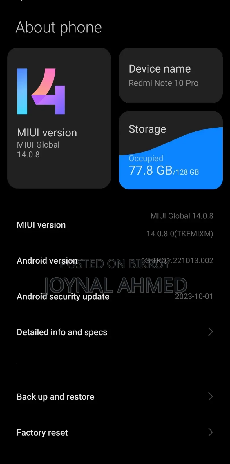 Xiaomi Redmi Note 10 Pro 128 GB Red