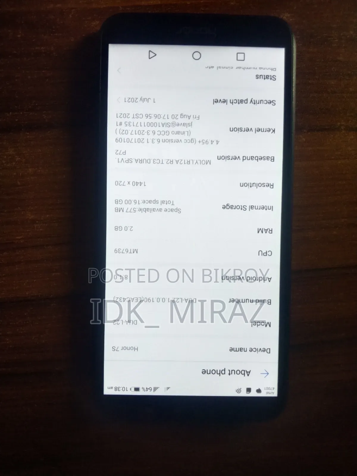 Honor 7S 16 GB Black