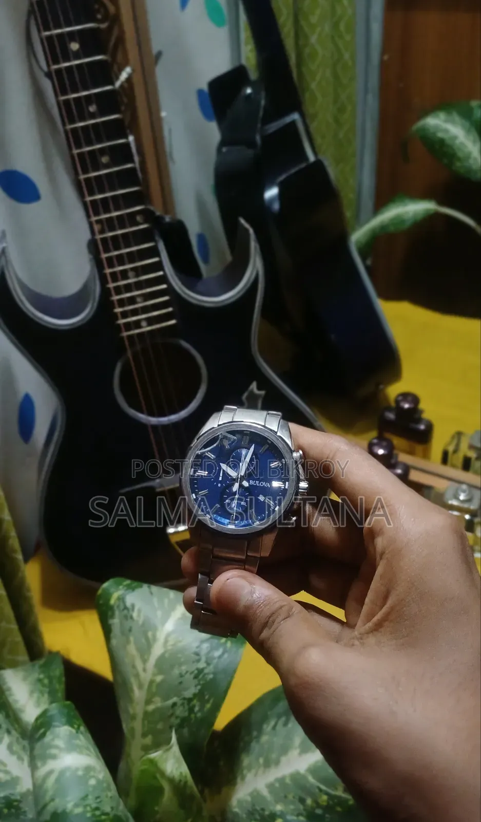 Bulova Chronograph Blue Dial Stainless Steel 43mm Men’s Watch 98a259