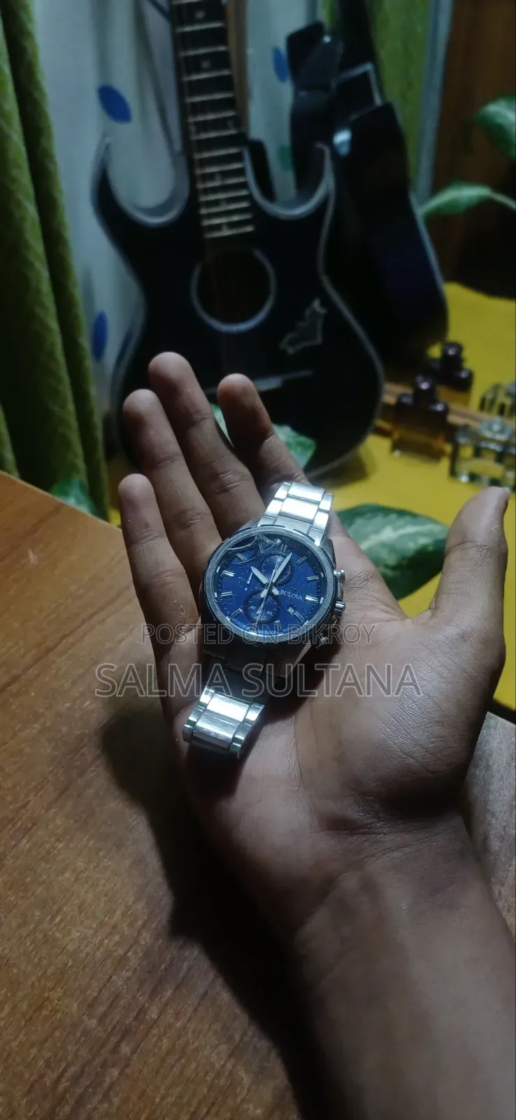 Bulova Chronograph Blue Dial Stainless Steel 43mm Men’s Watch 98a259