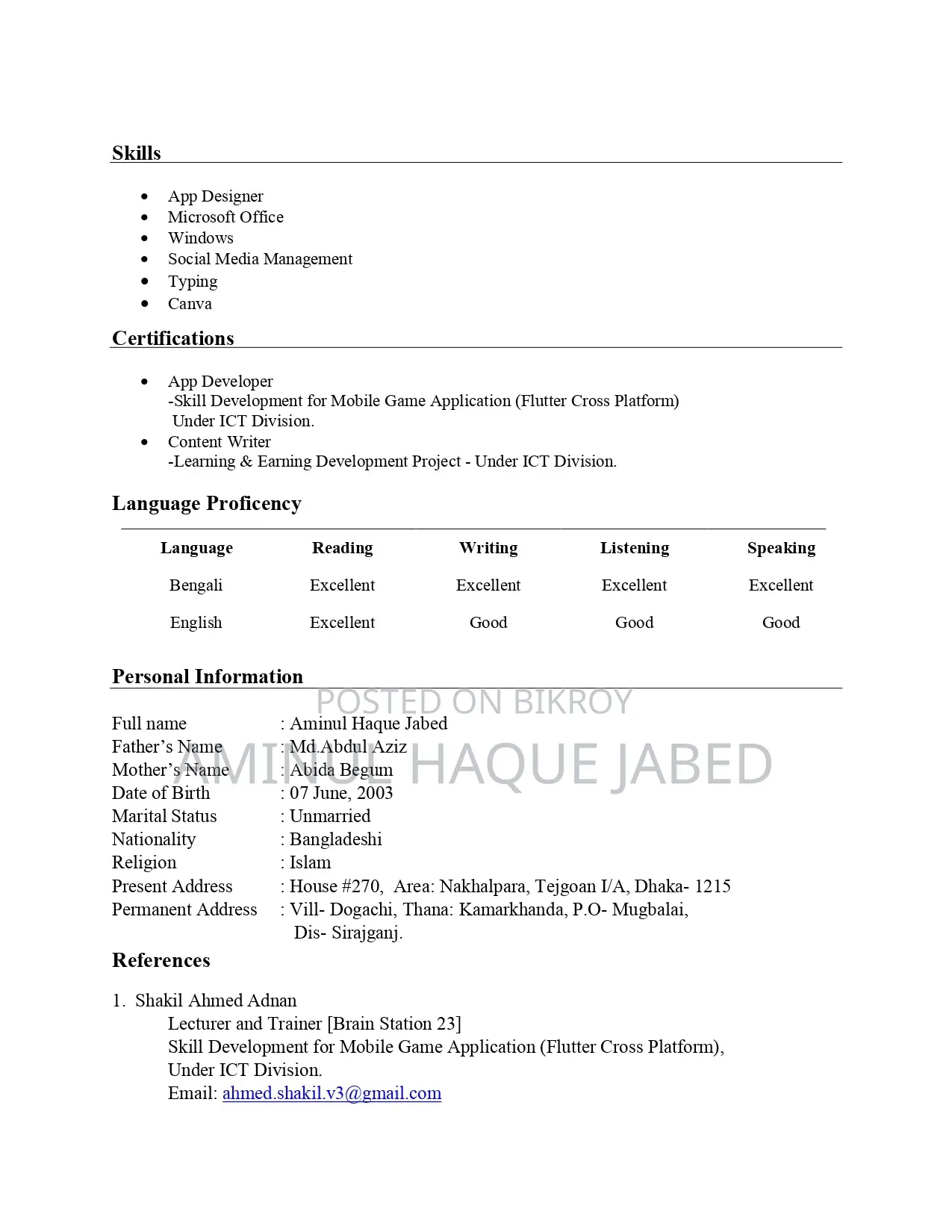 Sales Telemarketing CV