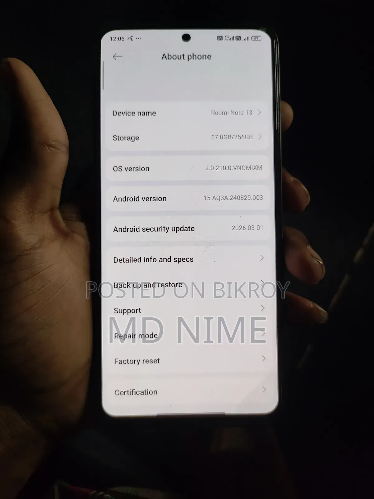 Xiaomi Redmi Note 13 256 GB Black