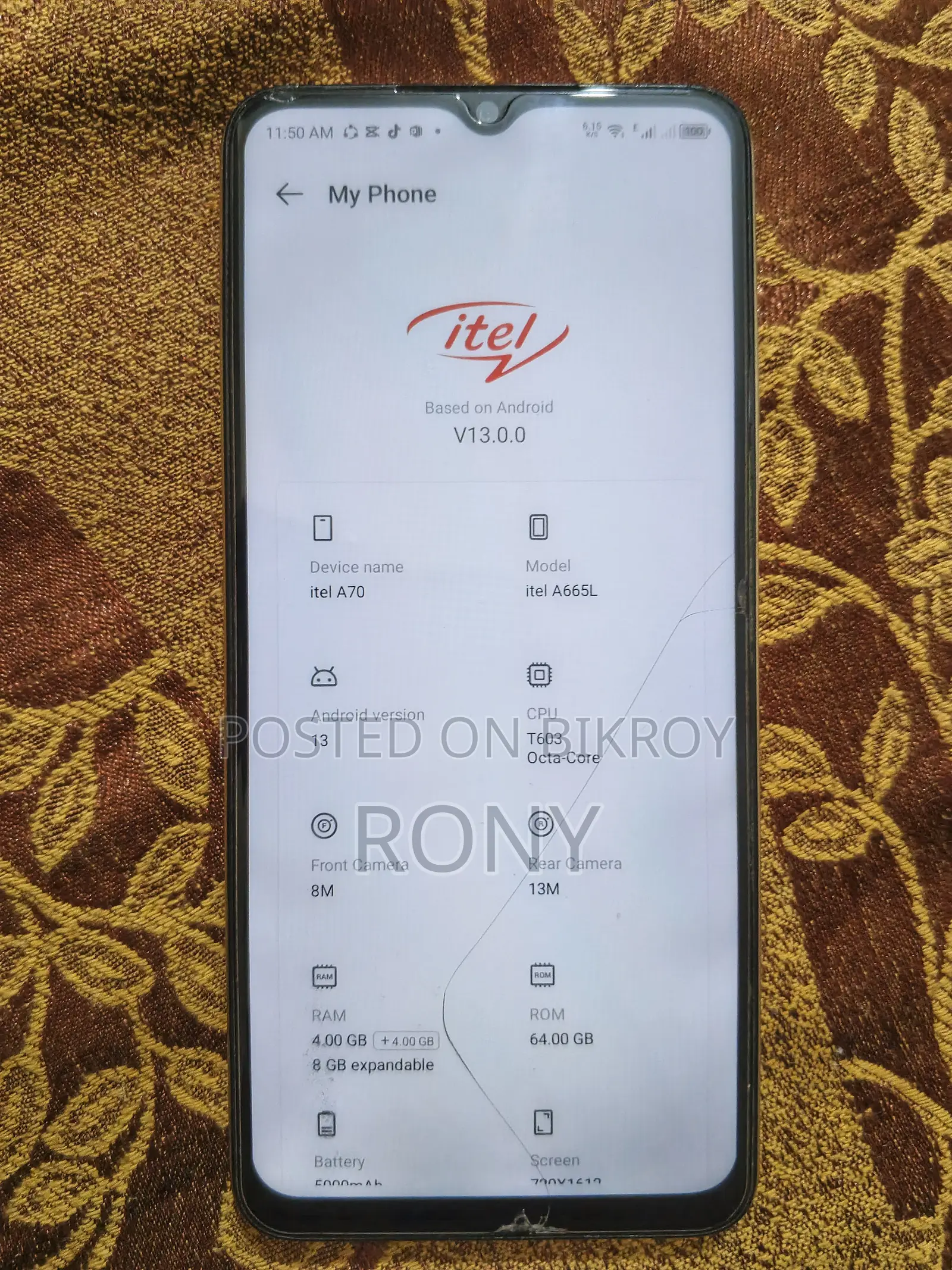 Itel A70 128 GB Rose Gold