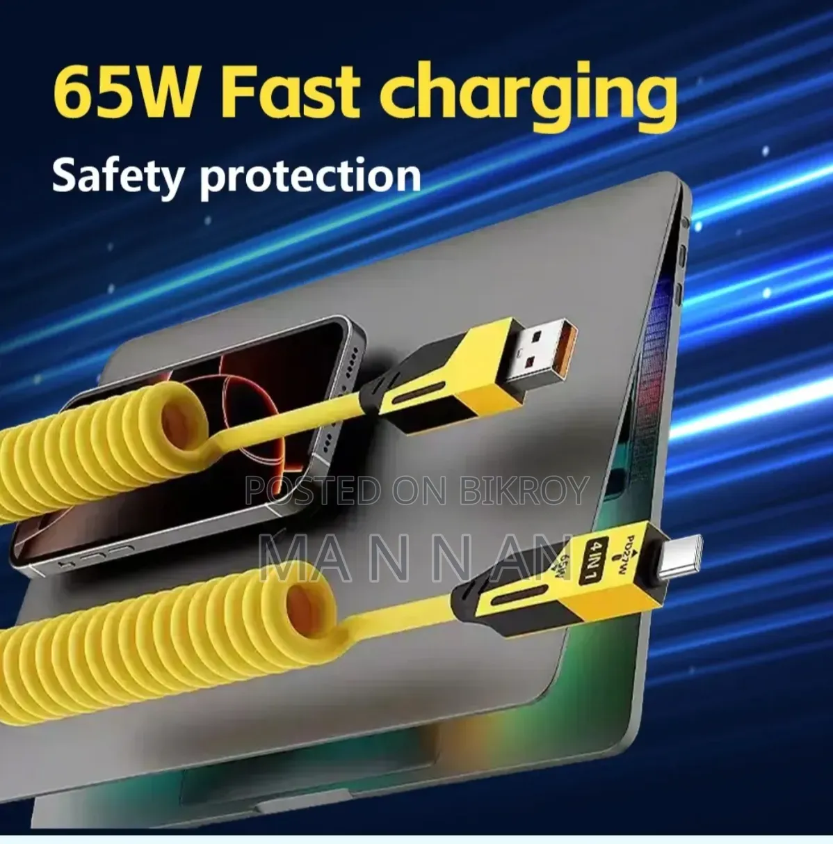 65W PD Spring Cable