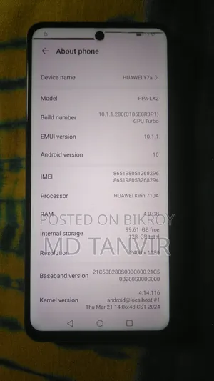 Huawei Y7a 128 GB Rose Gold