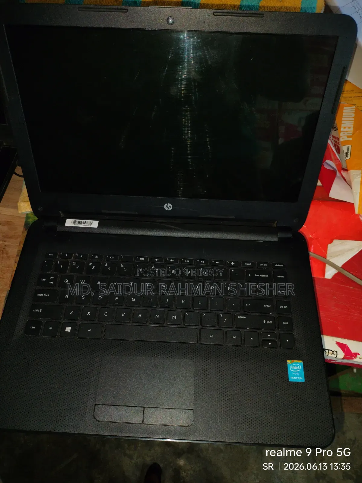 Laptop HP 4GB Intel Pentium HDD 500GB