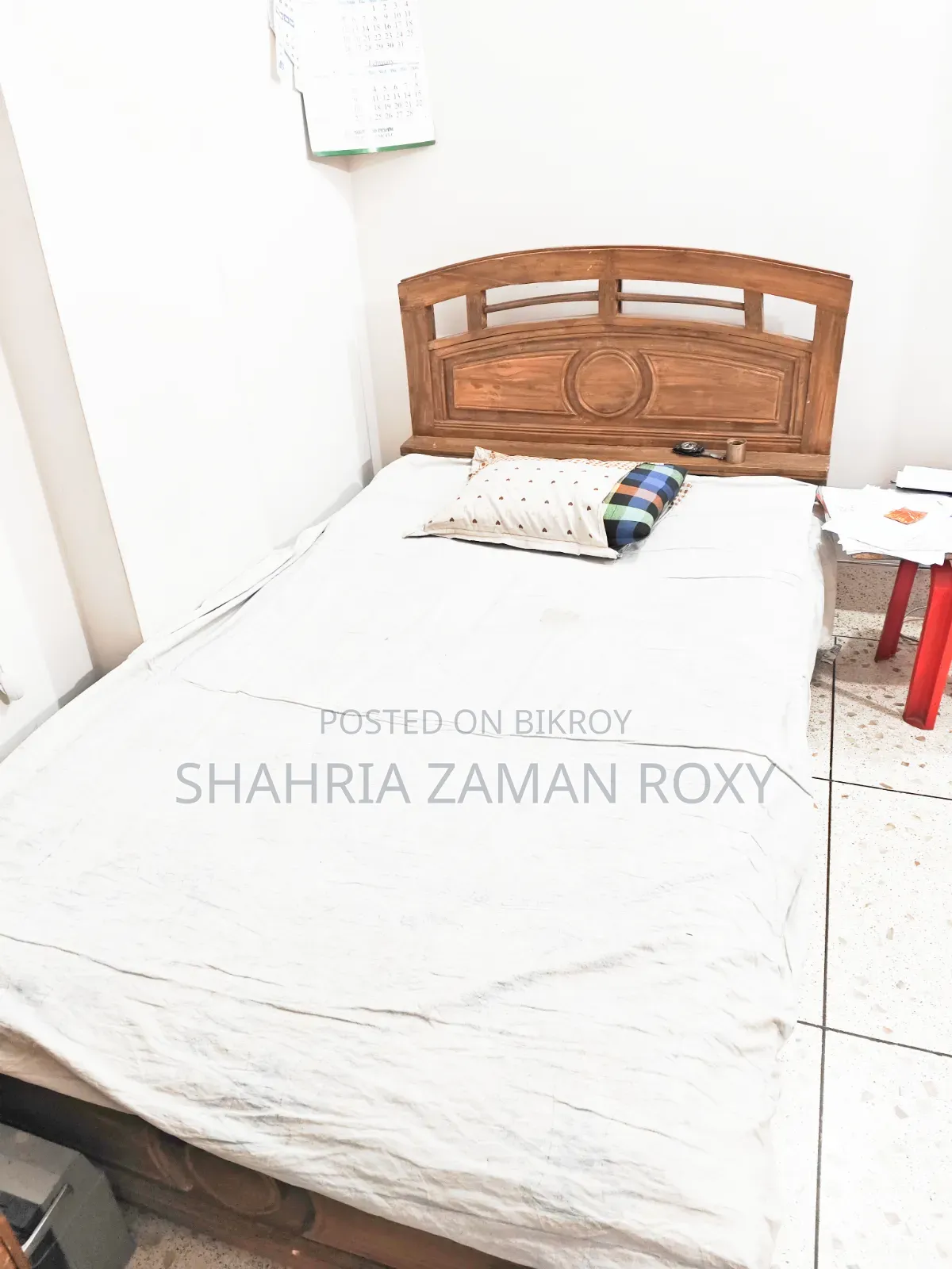 4/7 Feet Semi Double Teak Wood Bed