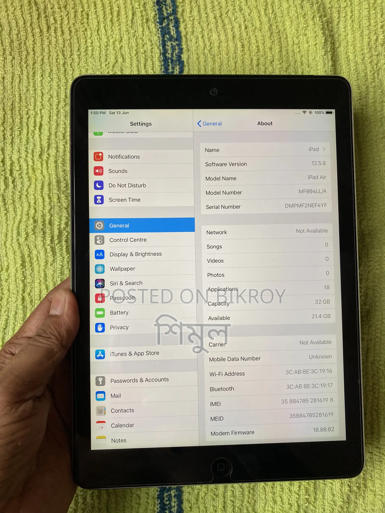 Apple iPad Air 64 GB Silver