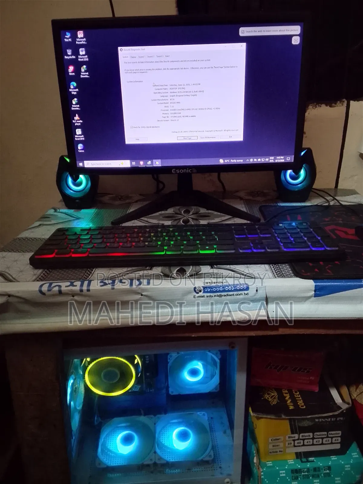 Desktop Computer 8GB Intel Core I5 HDD+SSD 1T