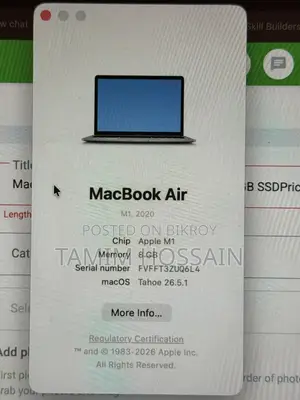 Laptop Apple MacBook Air 2020 M1 8GB Apple M1 SSD 256GB